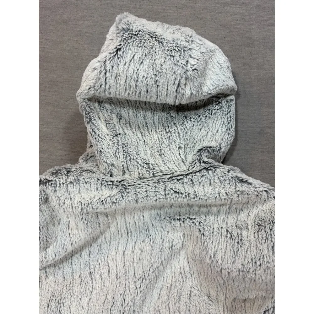 Patagonia Conejo Vest Women XSmall Gray Hooded Full Zip Faux Fur Fleece Pockets